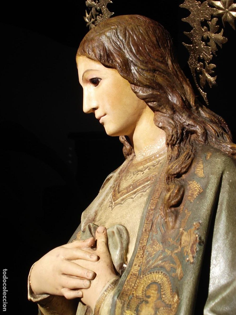 Arte: INMACULADA CONCEPCION SXIX TALLA DE MADERA - Foto 1