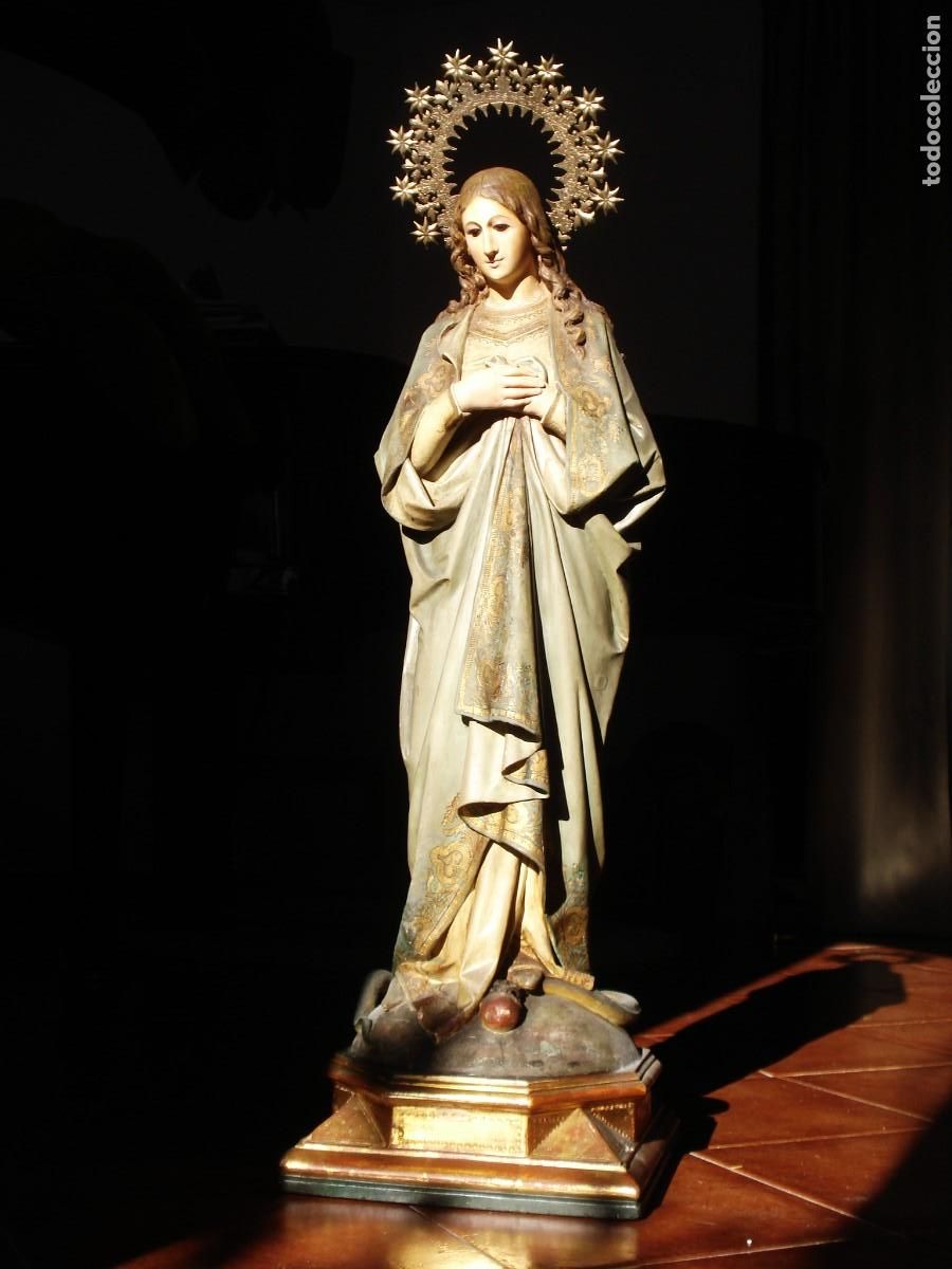 Arte: INMACULADA CONCEPCION SXIX TALLA DE MADERA - Foto 2