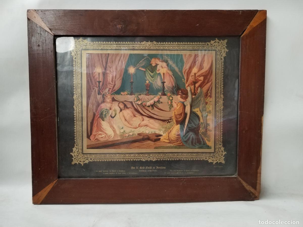 Arte: jes&uacute;s religioso antiguo franc&eacute;s en jerusalem, - Foto 1