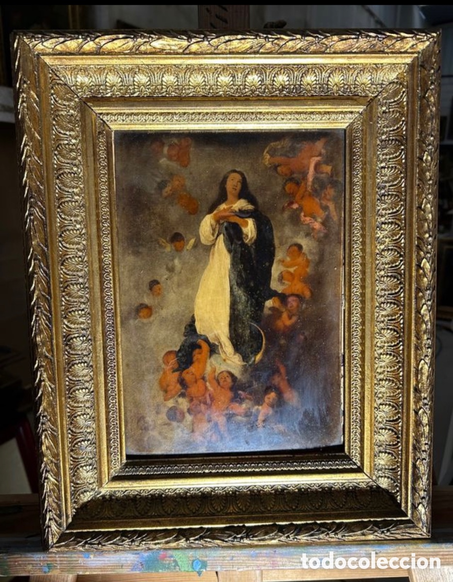 Arte: &Oacute;leo sobre Cristal de &eacute;poca S.XIX - Foto 2