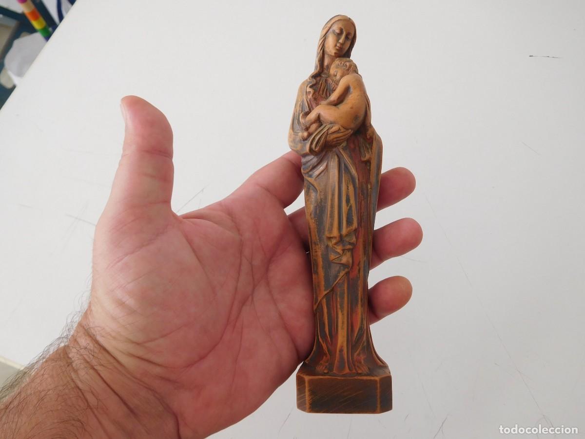Arte: Virgen con ni&ntilde;o talla de madera - Foto 2