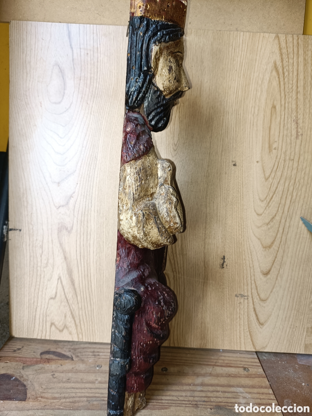 Arte: Cristo Pantocr&aacute;tor, madera policromada - Foto 3