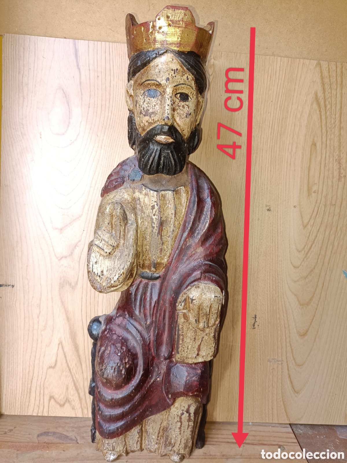 Arte: Cristo Pantocr&aacute;tor, madera policromada - Foto 2