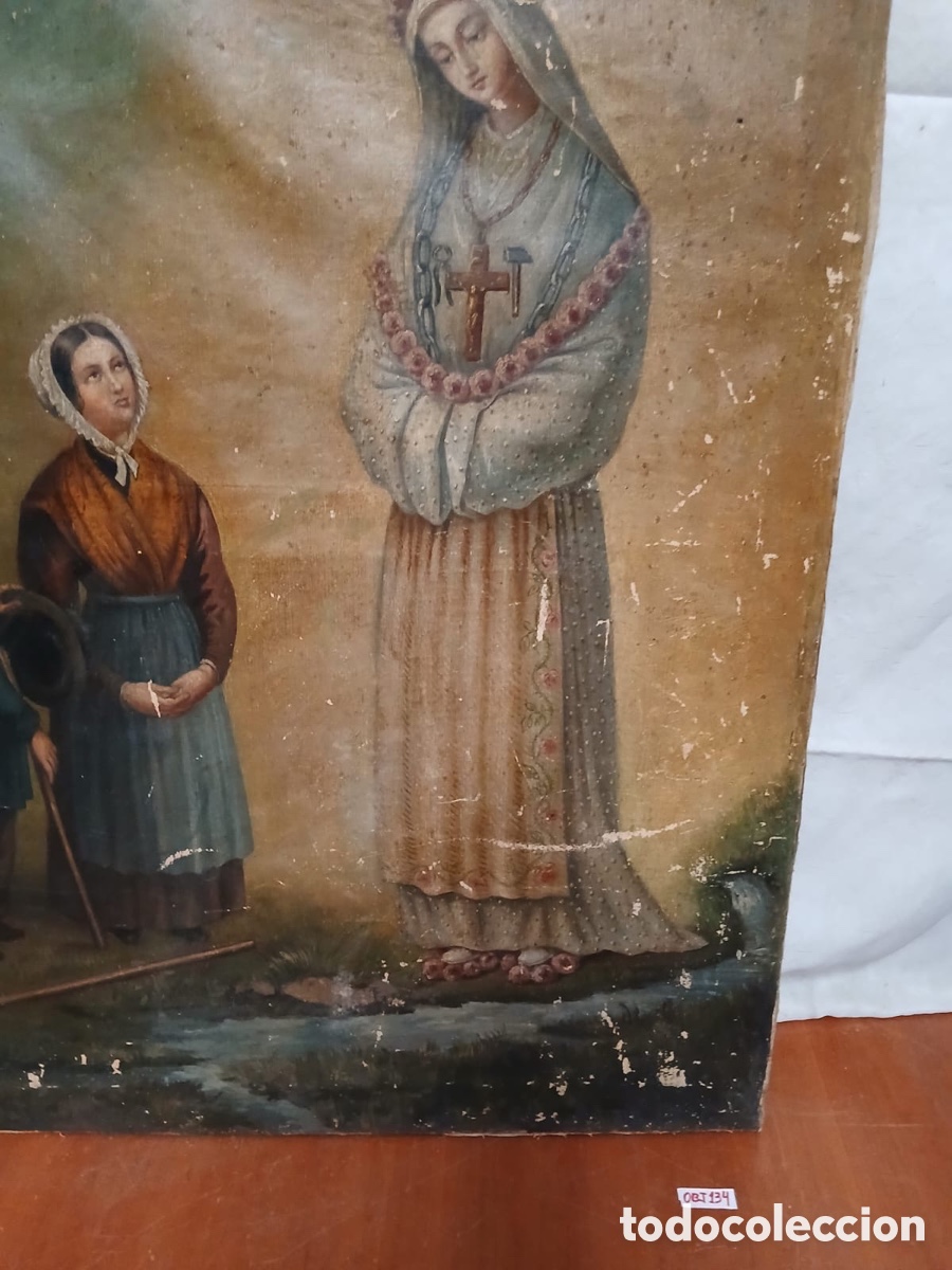 Arte: oleo de Nuestra Se&ntilde;ora de la Salette - Foto 2