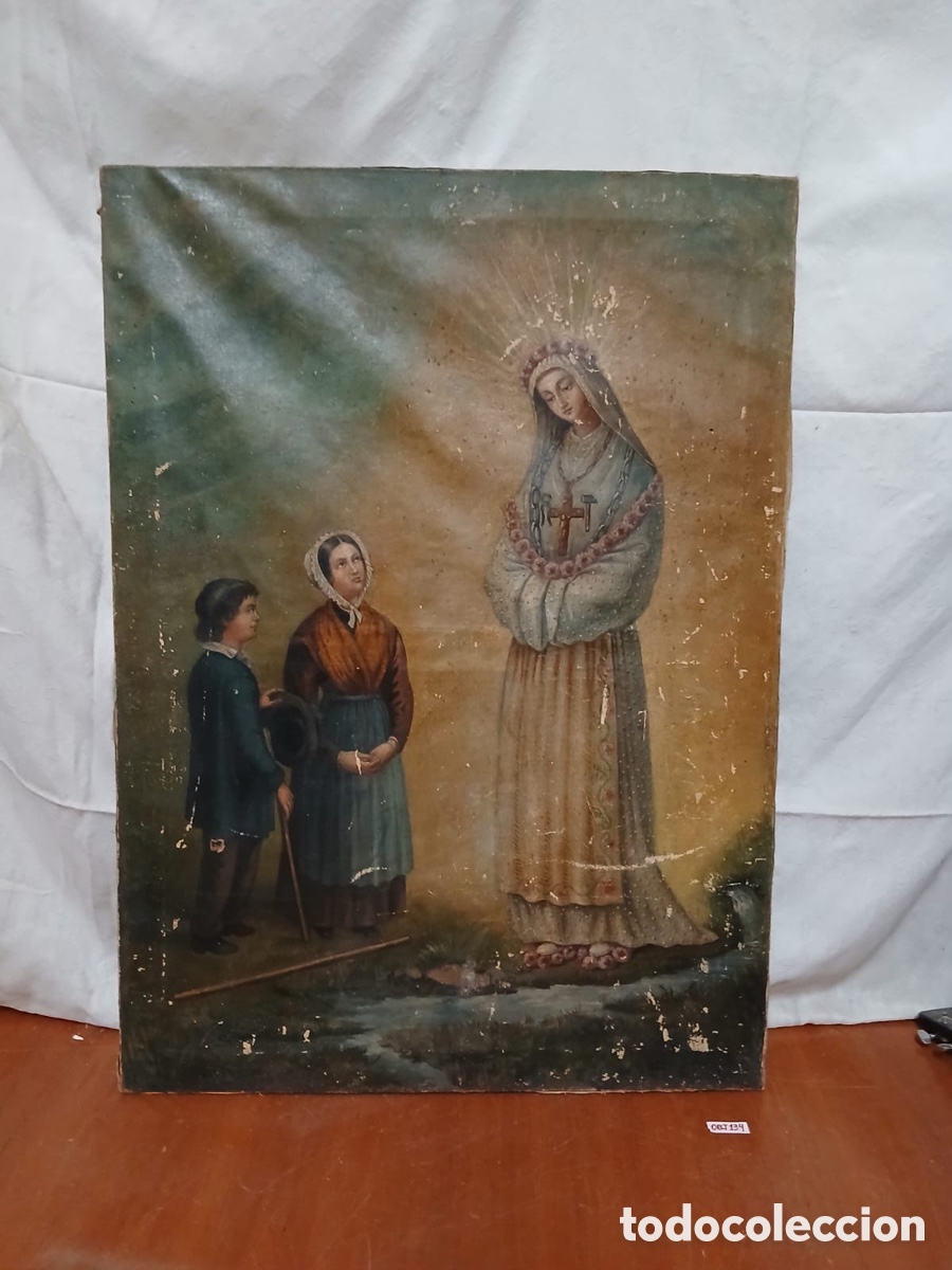 Arte: oleo de Nuestra Se&ntilde;ora de la Salette - Foto 1