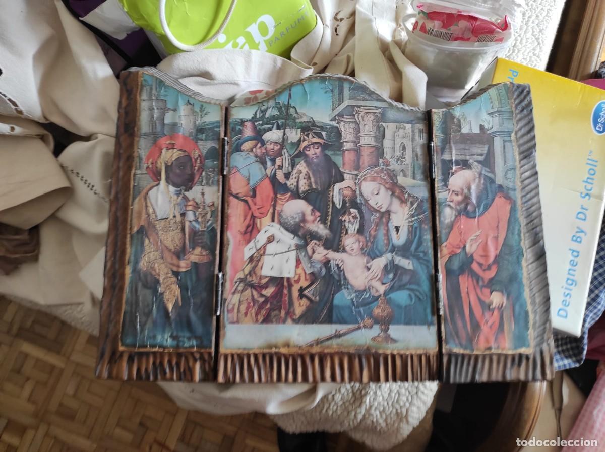 Arte: Tr&iacute;ptico en madera La Natividad del Se&ntilde;or - Foto 1