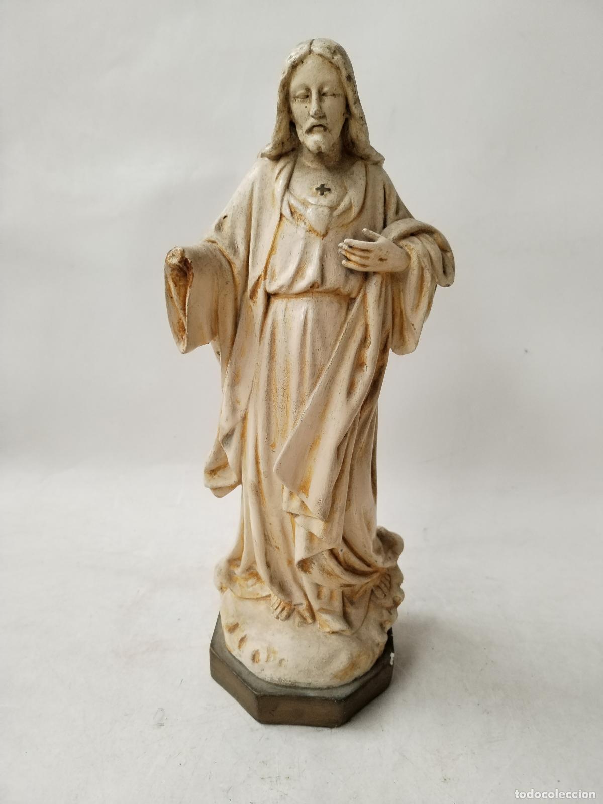 Arte: antiguo corazon de jesus de olot - Foto 1