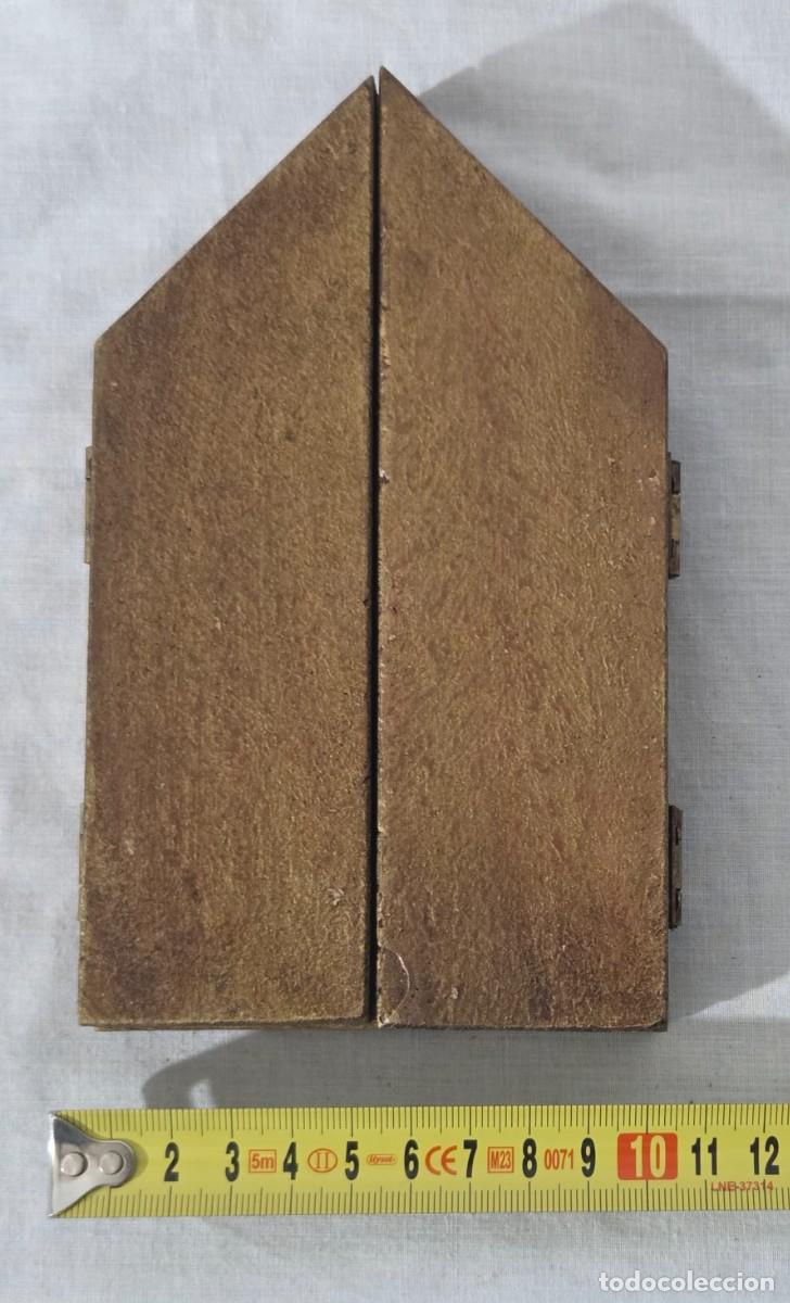 Arte: Triptico en madera dorada, Nacimiento de Jesus - Foto 13