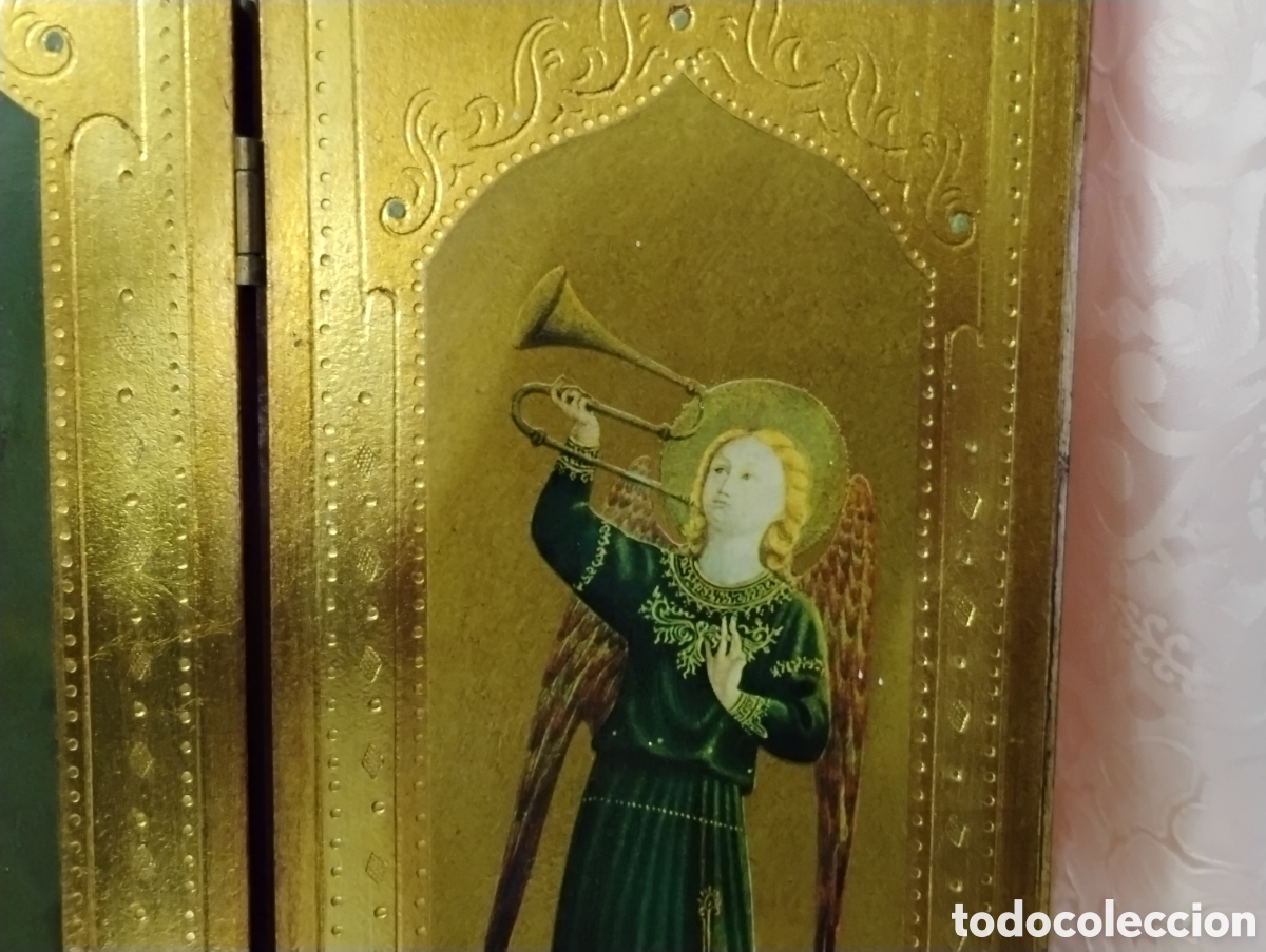 Arte: Se trata de un tr&iacute;ptico de tem&aacute;tica religiosa que representa a la Virgen Mar&iacute;a, en el panel central. - Foto 10