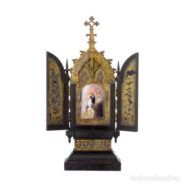 Arte: TR&Iacute;PTICO DE NUESTRA SE&Ntilde;ORA DE LA ASUNCI&Oacute;N, EN MADERA - SIGLO XIX - Foto 1