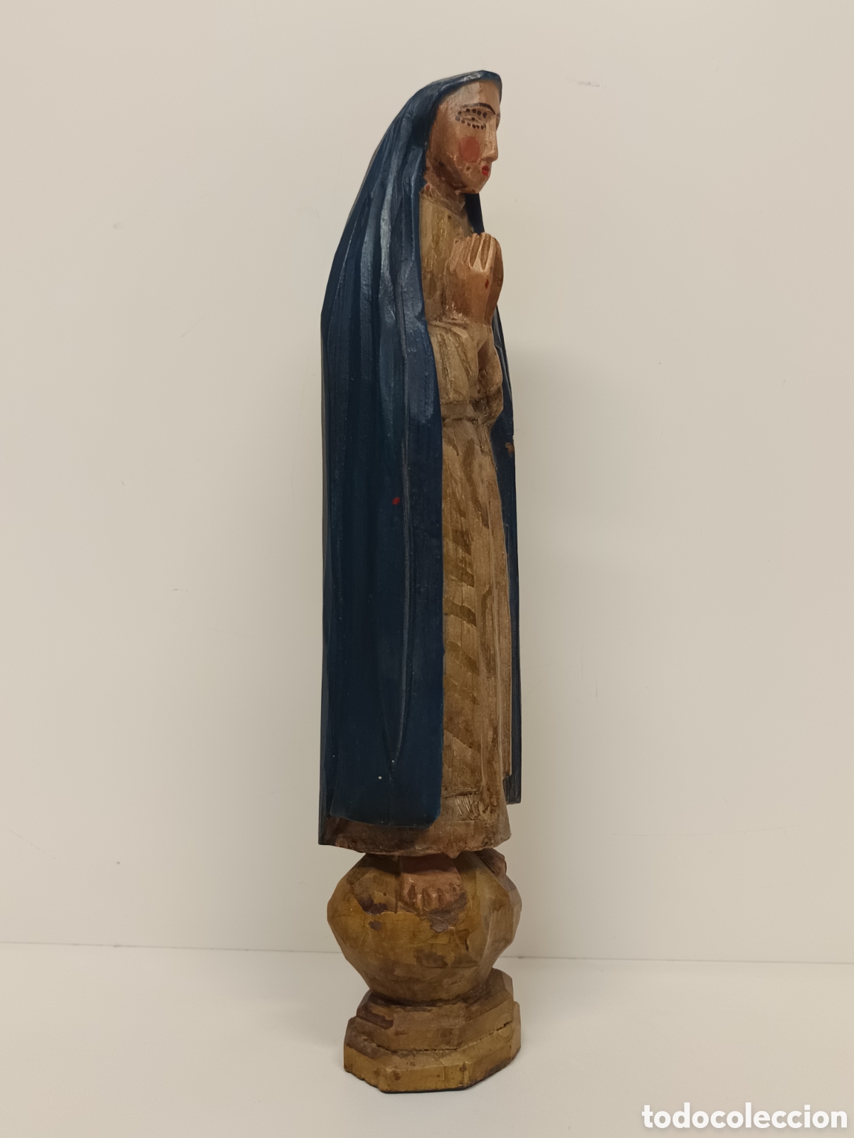 Arte: Virgen antigua tallada en madera - Foto 2