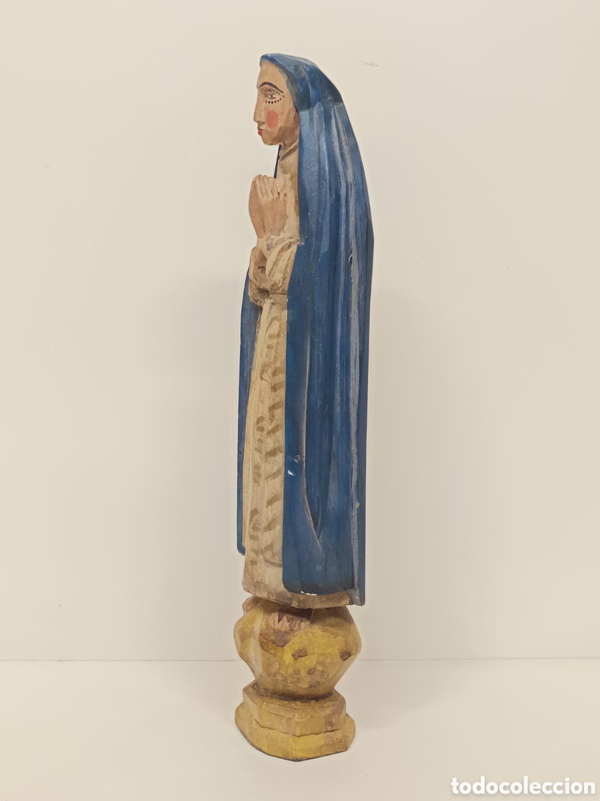 Arte: Virgen antigua tallada en madera - Foto 3