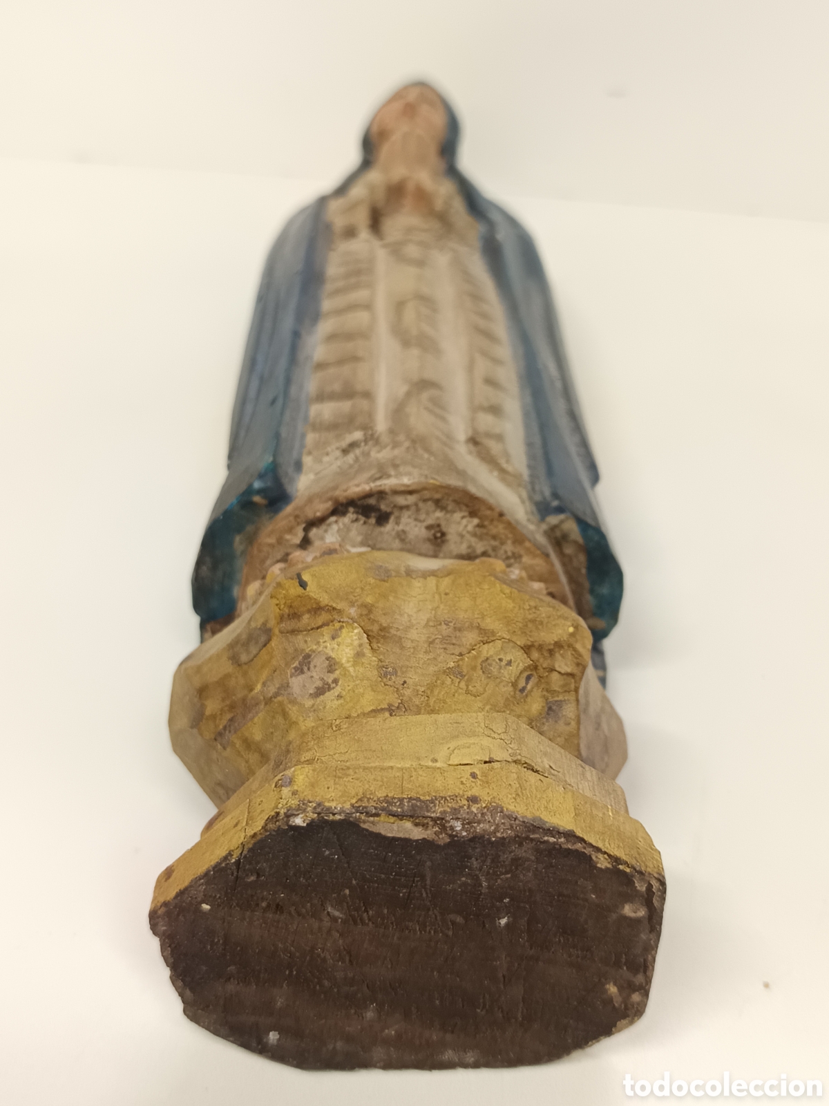 Arte: Virgen antigua tallada en madera - Foto 5