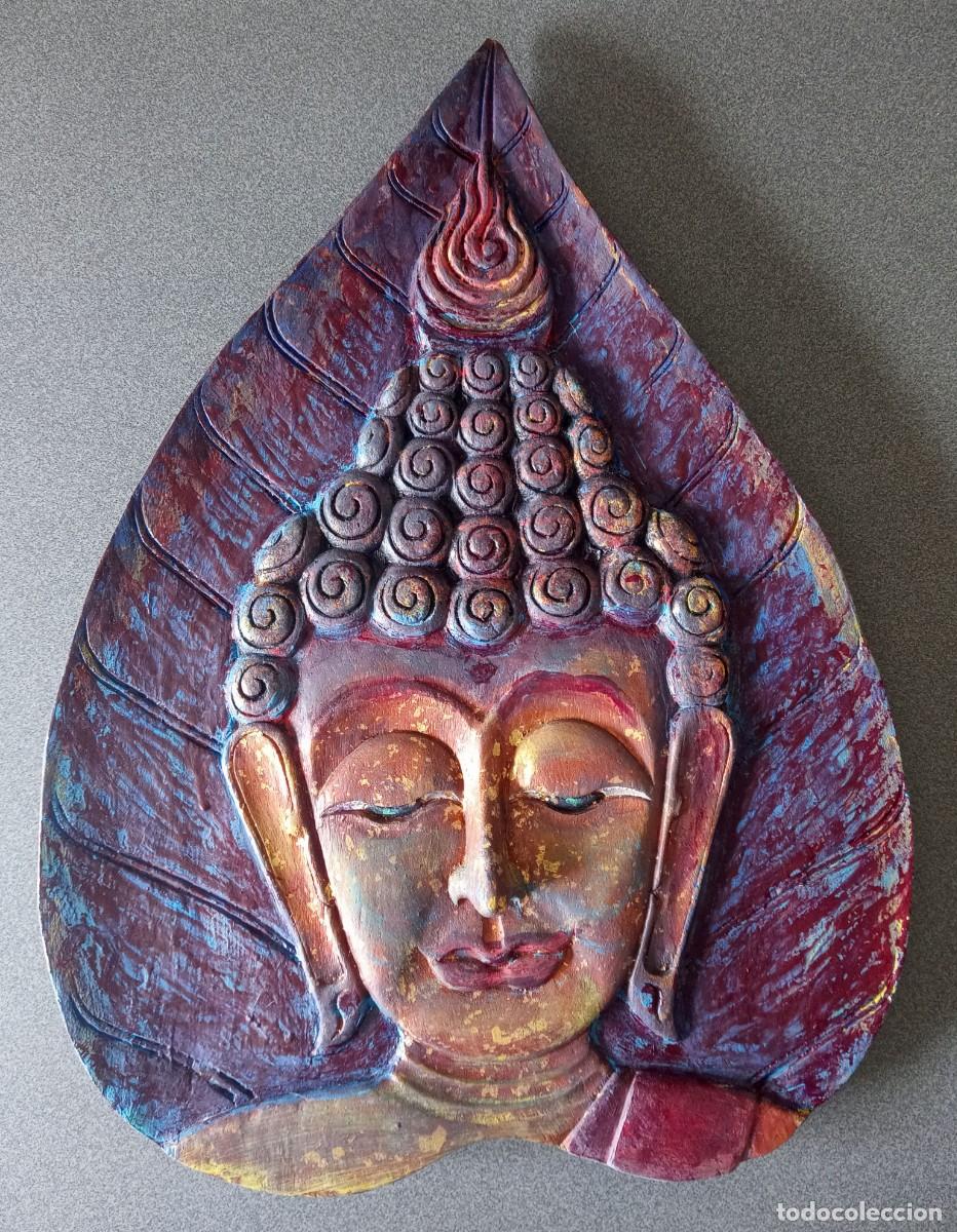 Arte: Buda cuadro relieve en madera - Foto 1