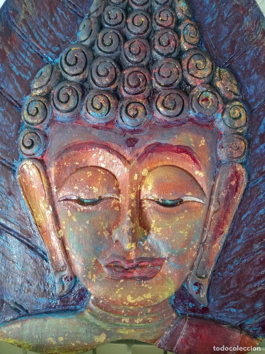Arte: Buda cuadro relieve en madera - Foto 2
