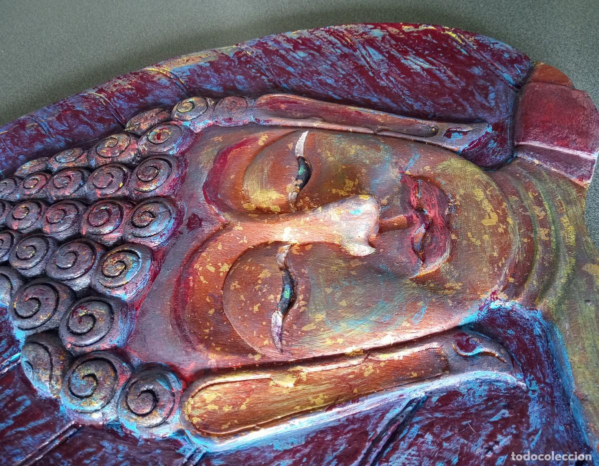 Arte: Buda cuadro relieve en madera - Foto 3