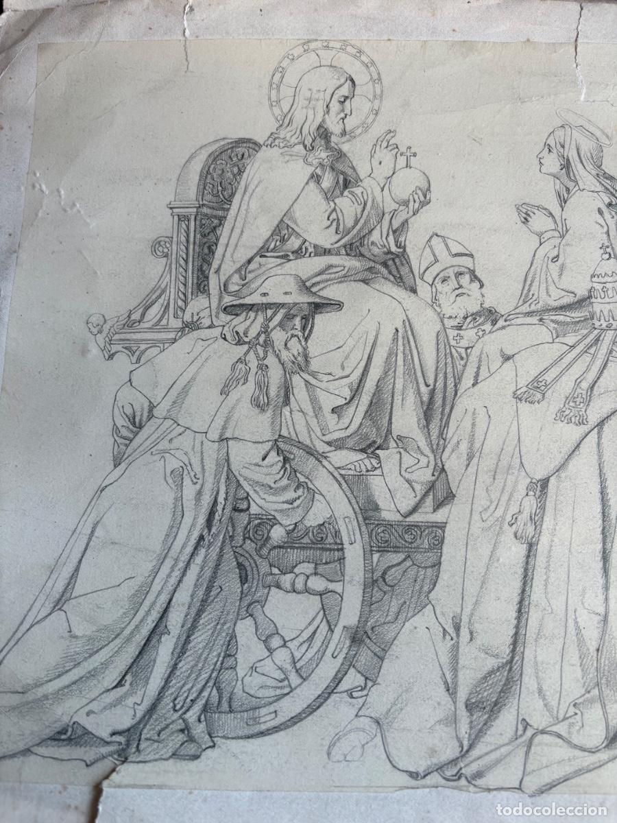 Arte: Dibujo de tema b&iacute;blico, S XIX - Foto 3