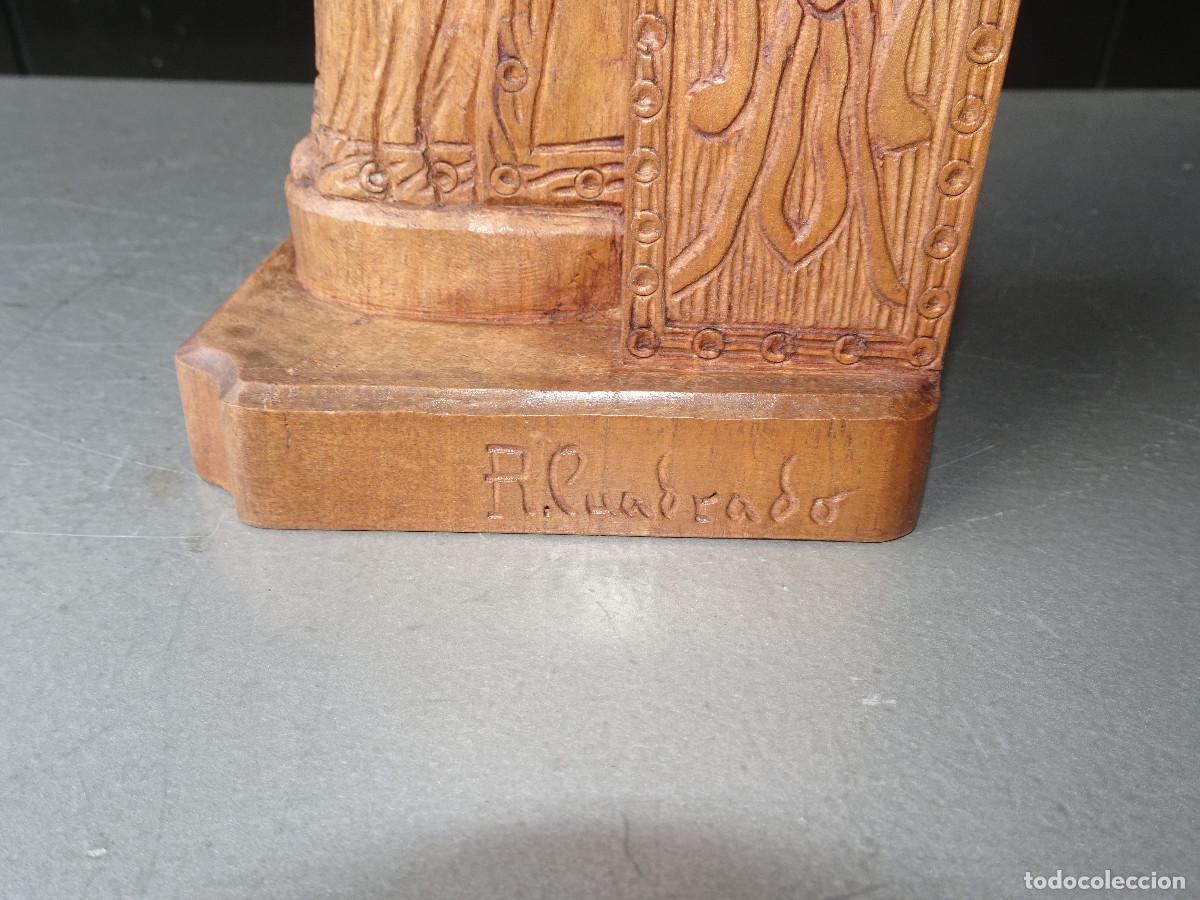 Arte: Virgen de la Pe&ntilde;a tallada en madera. - Foto 8