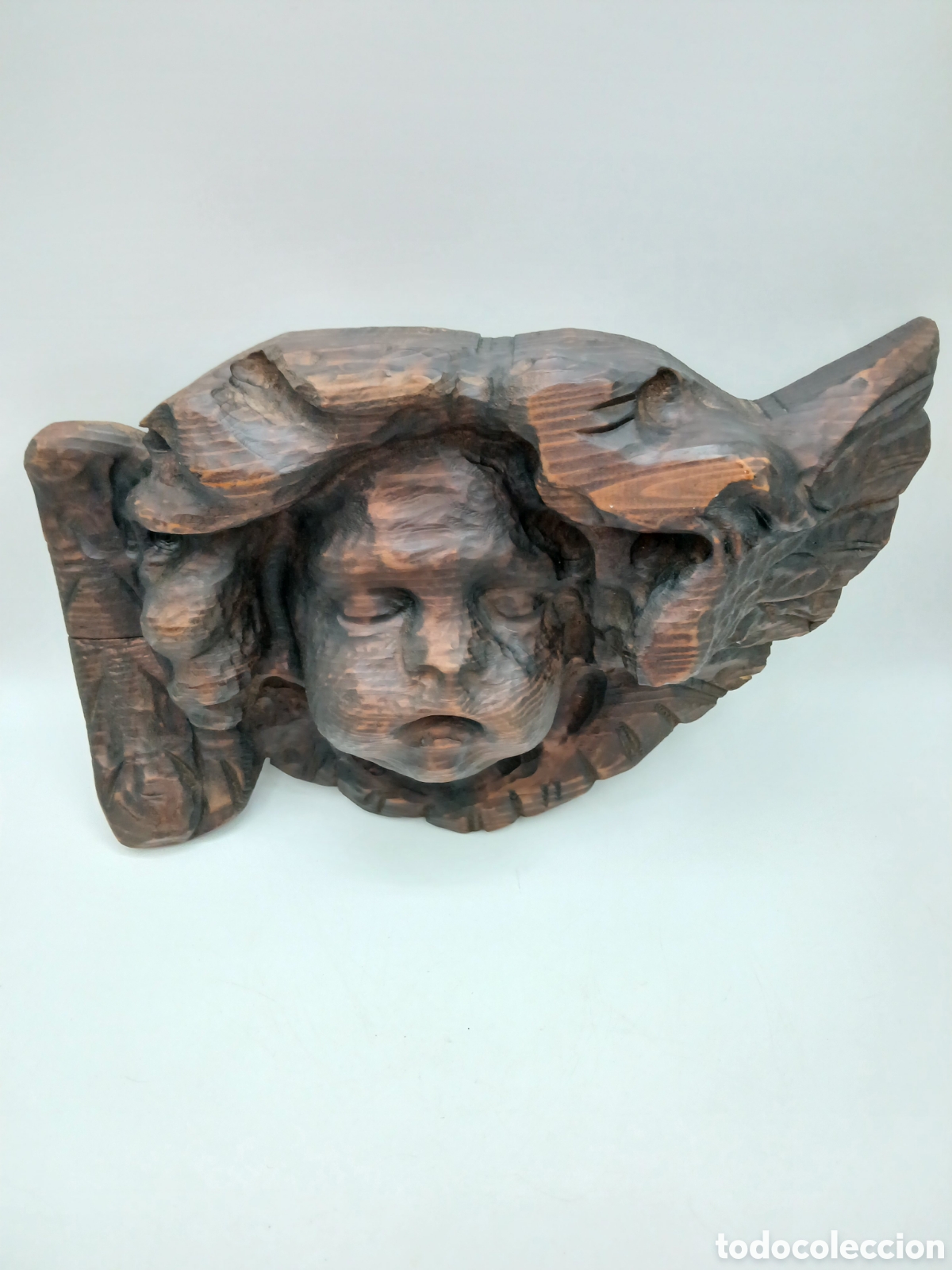 Arte: Querubin alado. Madera tallada - Foto 2