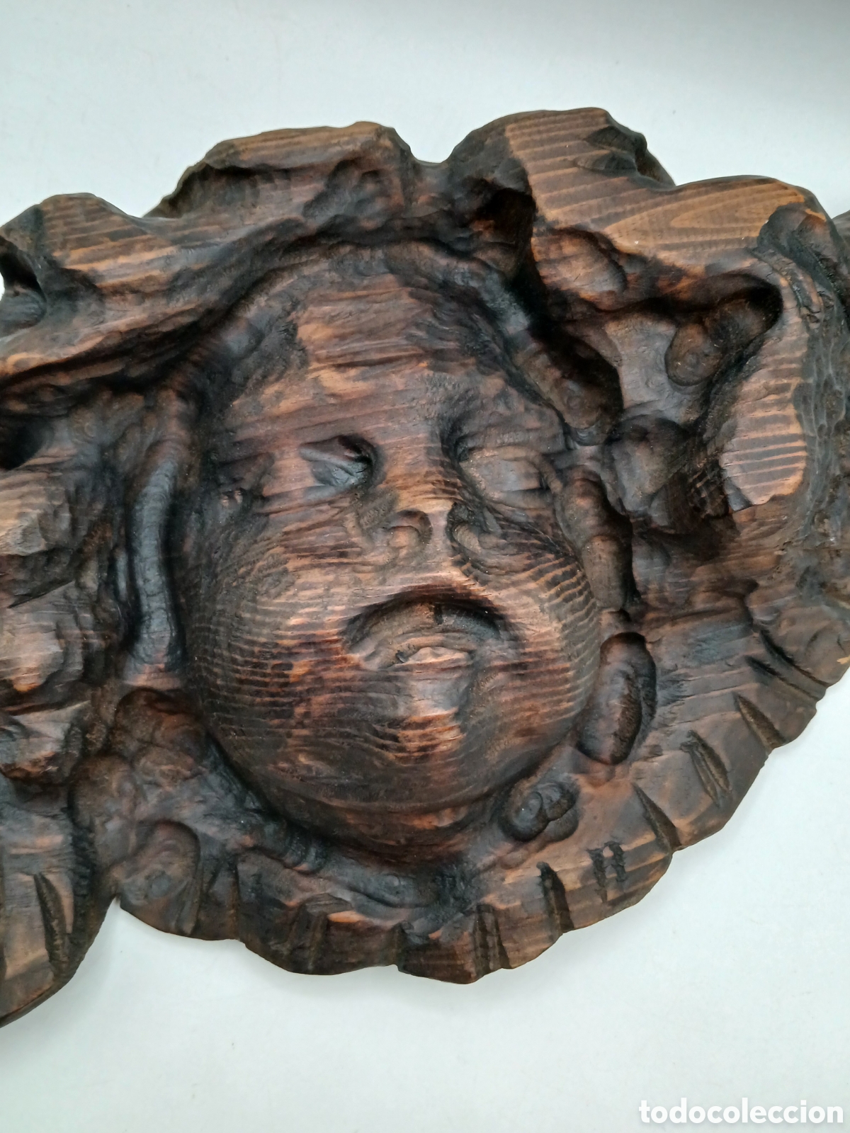 Arte: Querubin alado. Madera tallada - Foto 8