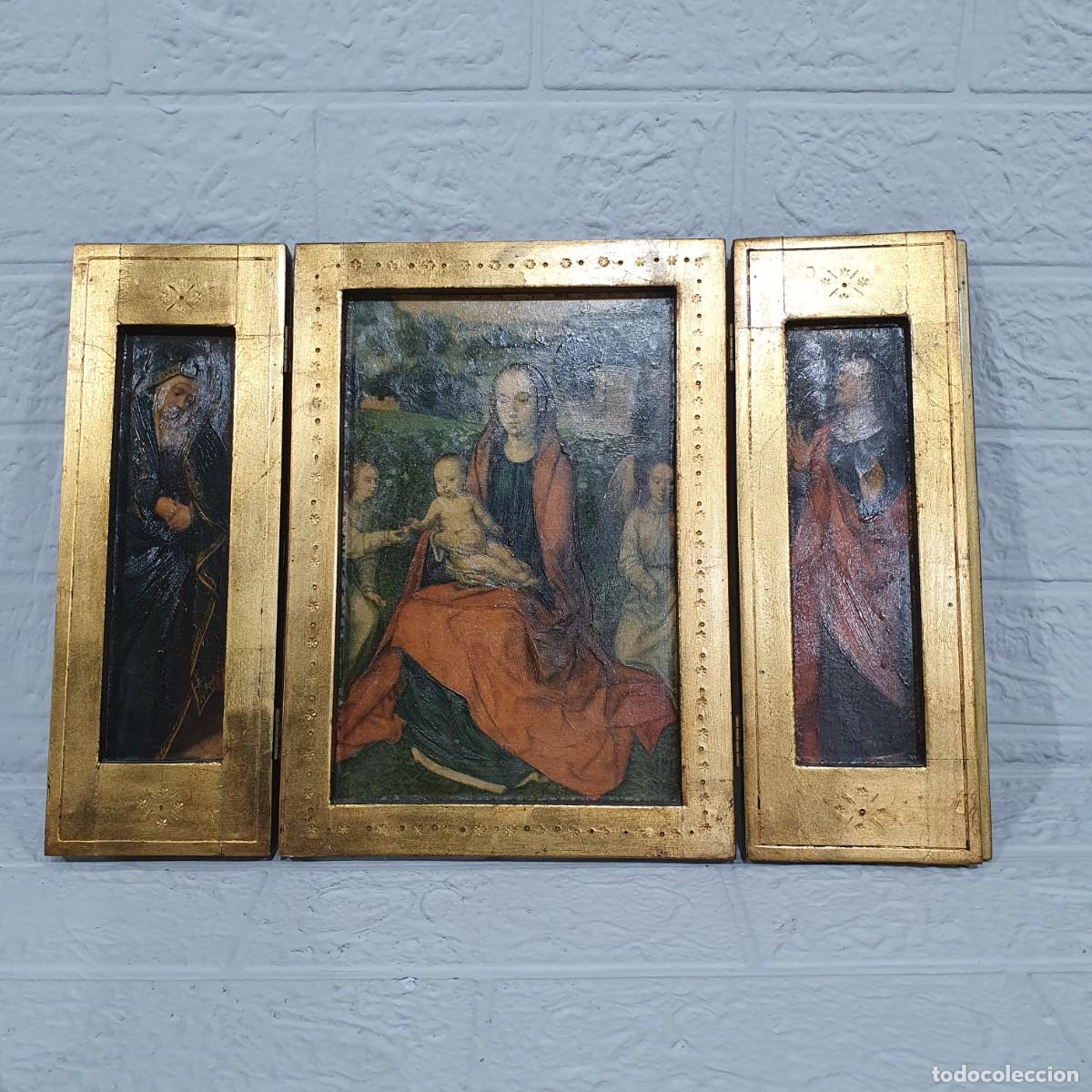 Arte: Antiguo tr&iacute;ptico religioso - Foto 1