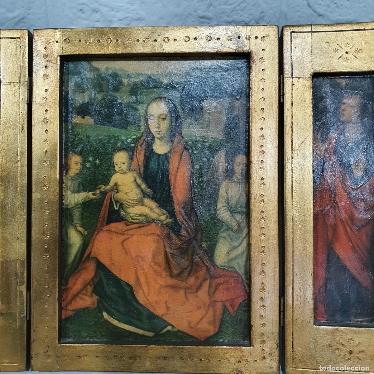 Arte: Antiguo tr&iacute;ptico religioso - Foto 3