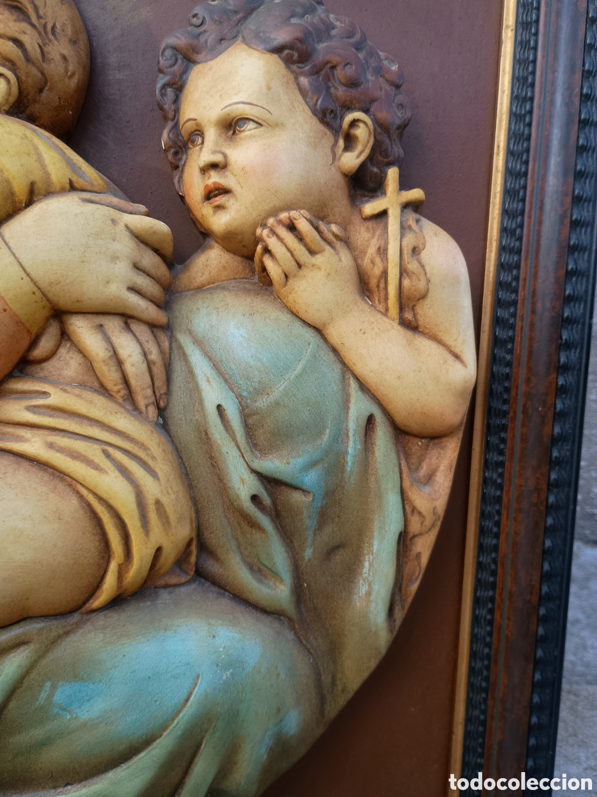 Arte: Virgen con ni&ntilde;o relieve retablo - Foto 5