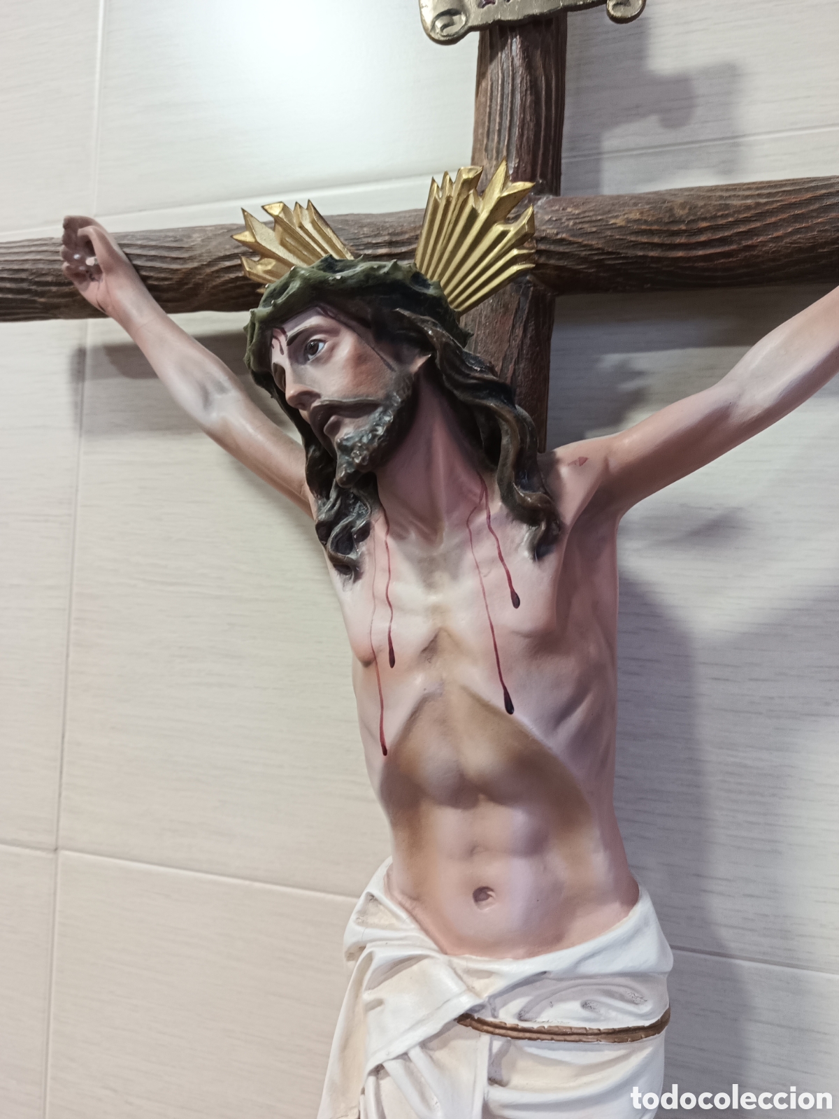 Arte: Crucificado en pasta de madera - Foto 2