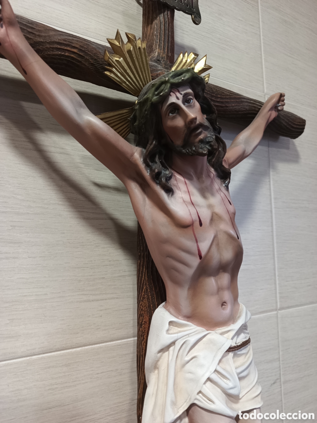 Arte: Crucificado en pasta de madera - Foto 3