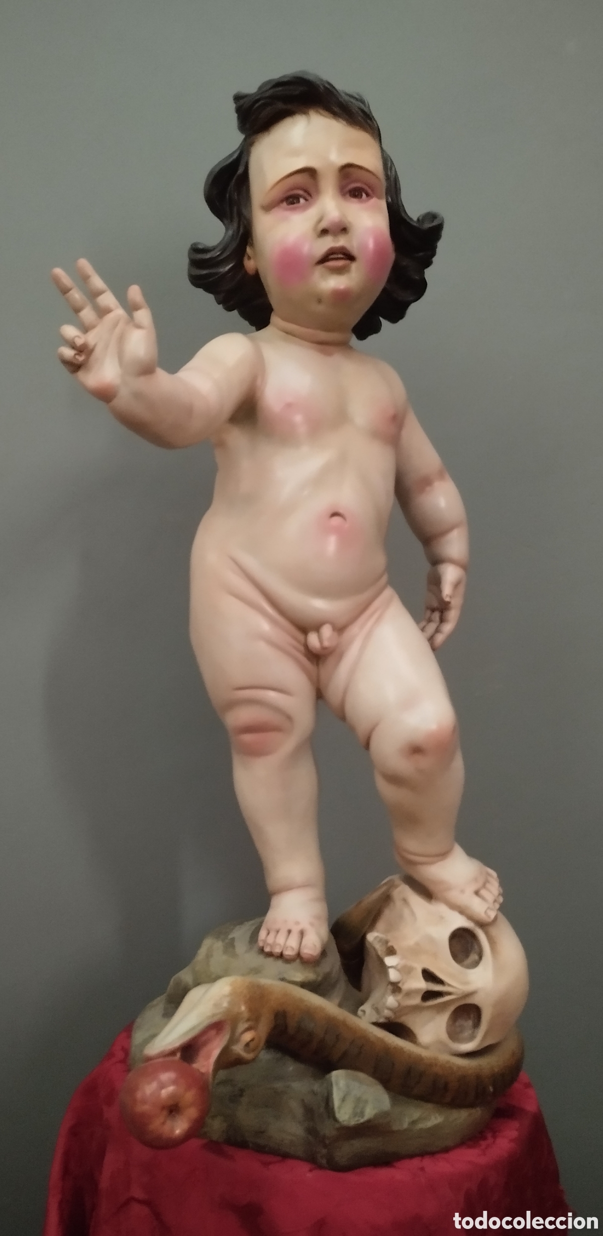 Arte: Ni&ntilde;o Jes&uacute;s con calavera y serpiente - Foto 4