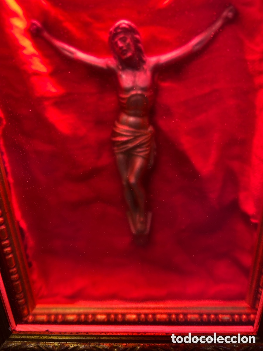 Arte: Cristo en hornacina de madera con luz en forma rectangular - Foto 5