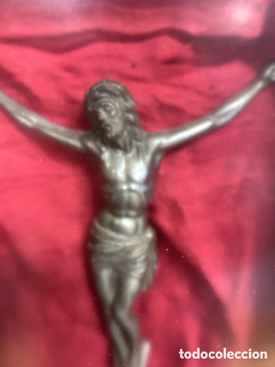 Arte: Cristo en hornacina de madera con luz en forma rectangular - Foto 2