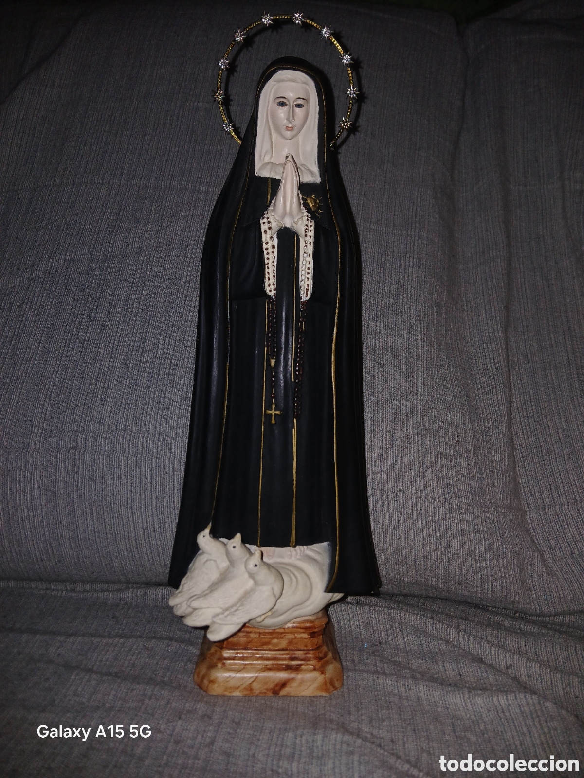 Arte: VIRGEN DE LA SOLEDAD PASTA DE OLOT 38 CM. - Foto 1