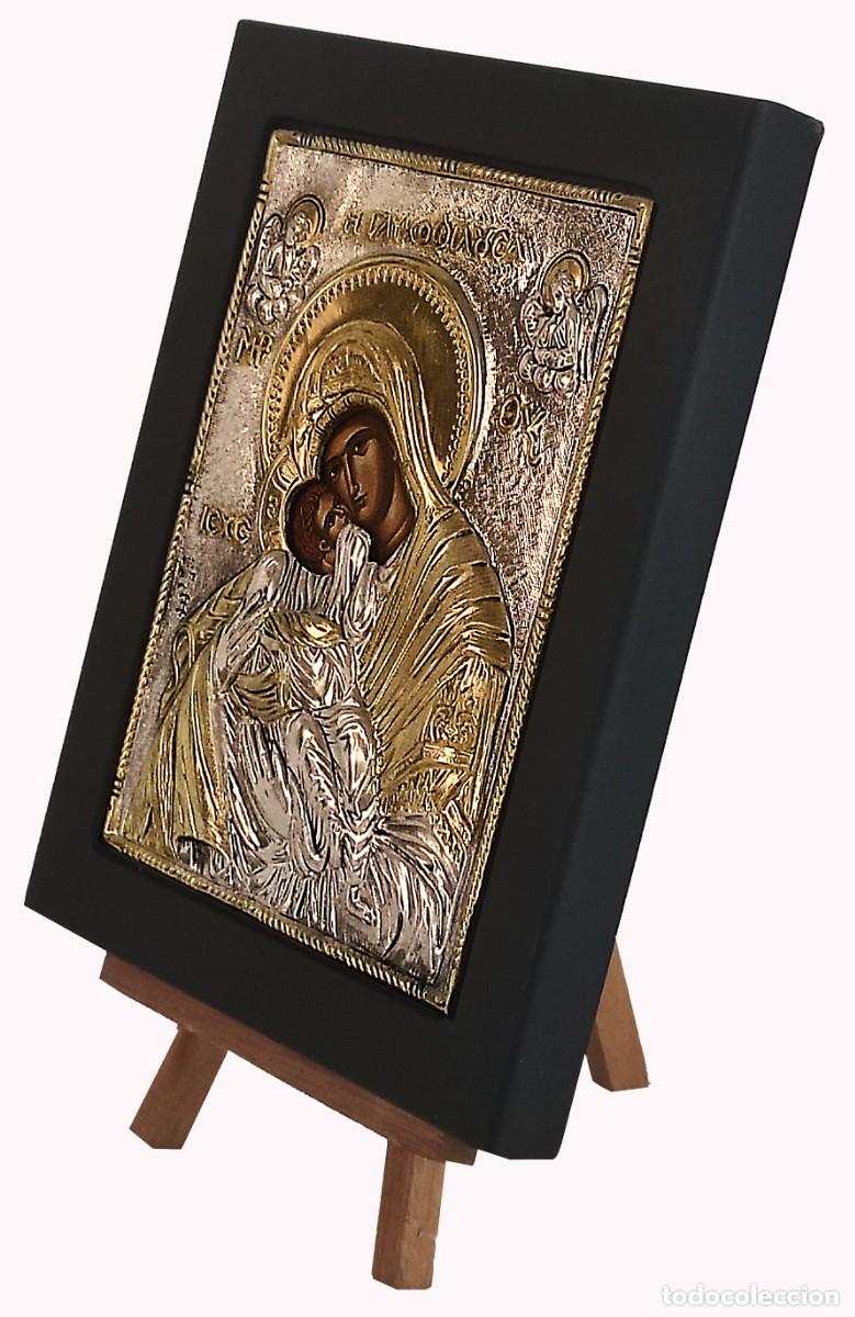 Arte: ICONO DE PLATA Y ORO VIRGE DE LA TERNURA - Foto 3
