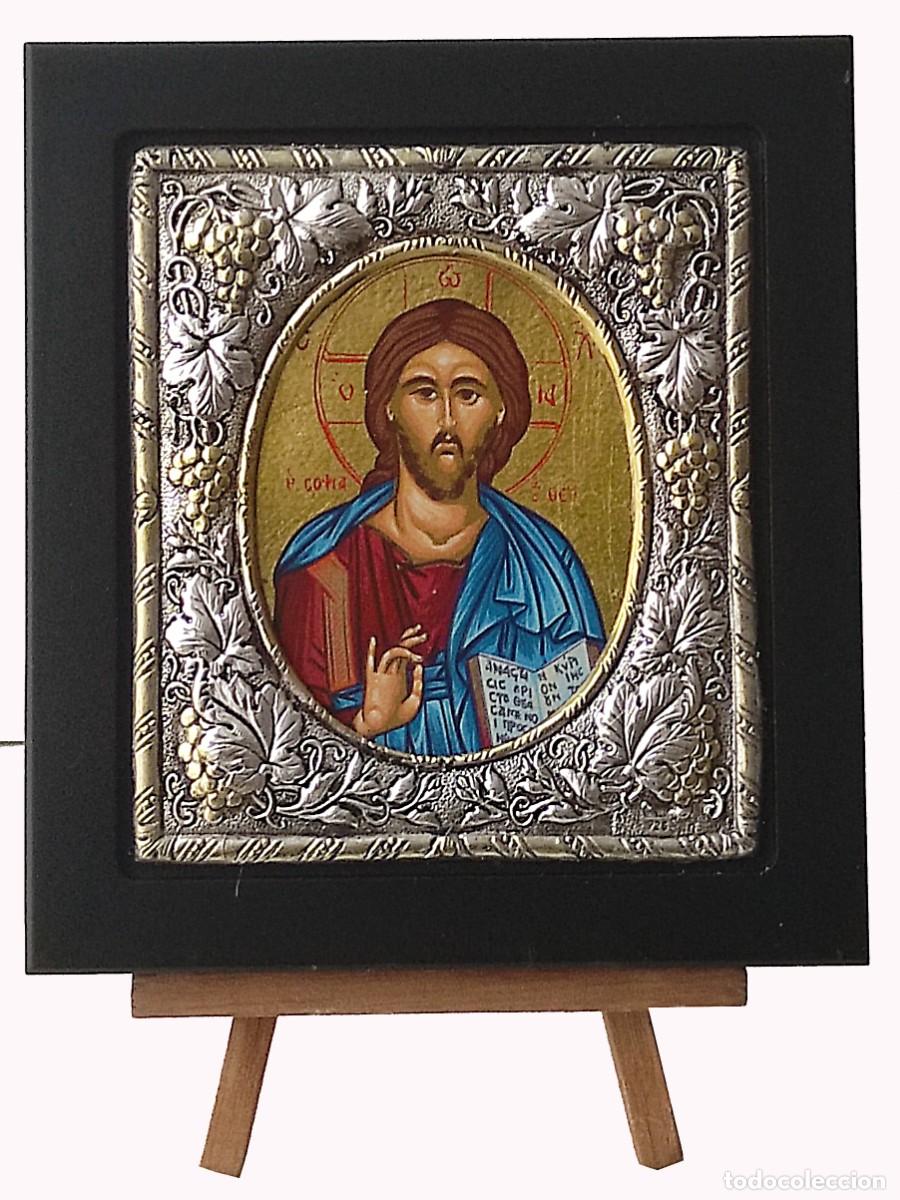 Arte: ICONO DE PLATA Y ORO CRISTO - Foto 1