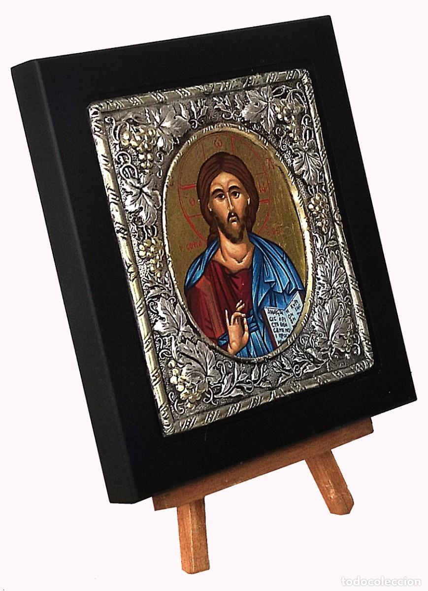 Arte: ICONO DE PLATA Y ORO CRISTO - Foto 2