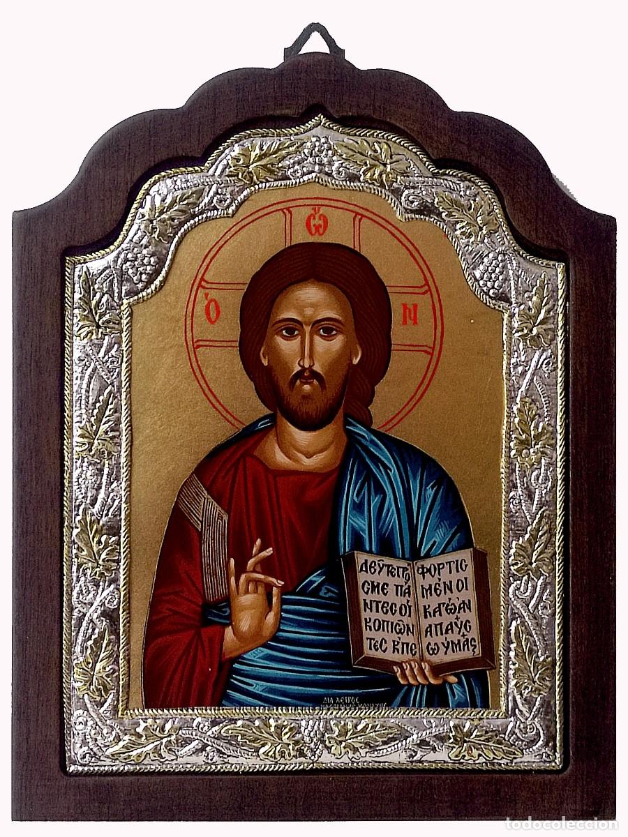 Arte: Icono de plata y oro Pantocr&aacute;tor - Foto 1