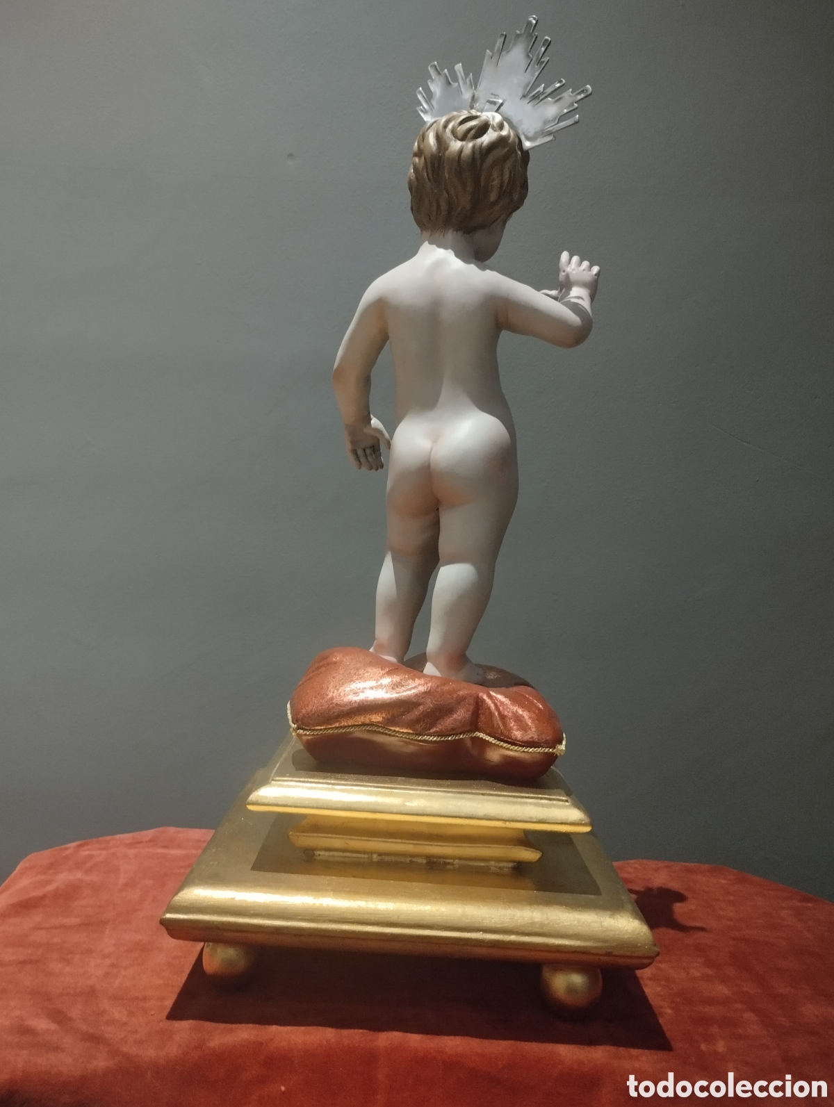 Arte: Ni&ntilde;o Jes&uacute;s en coj&iacute;n barro - Foto 3