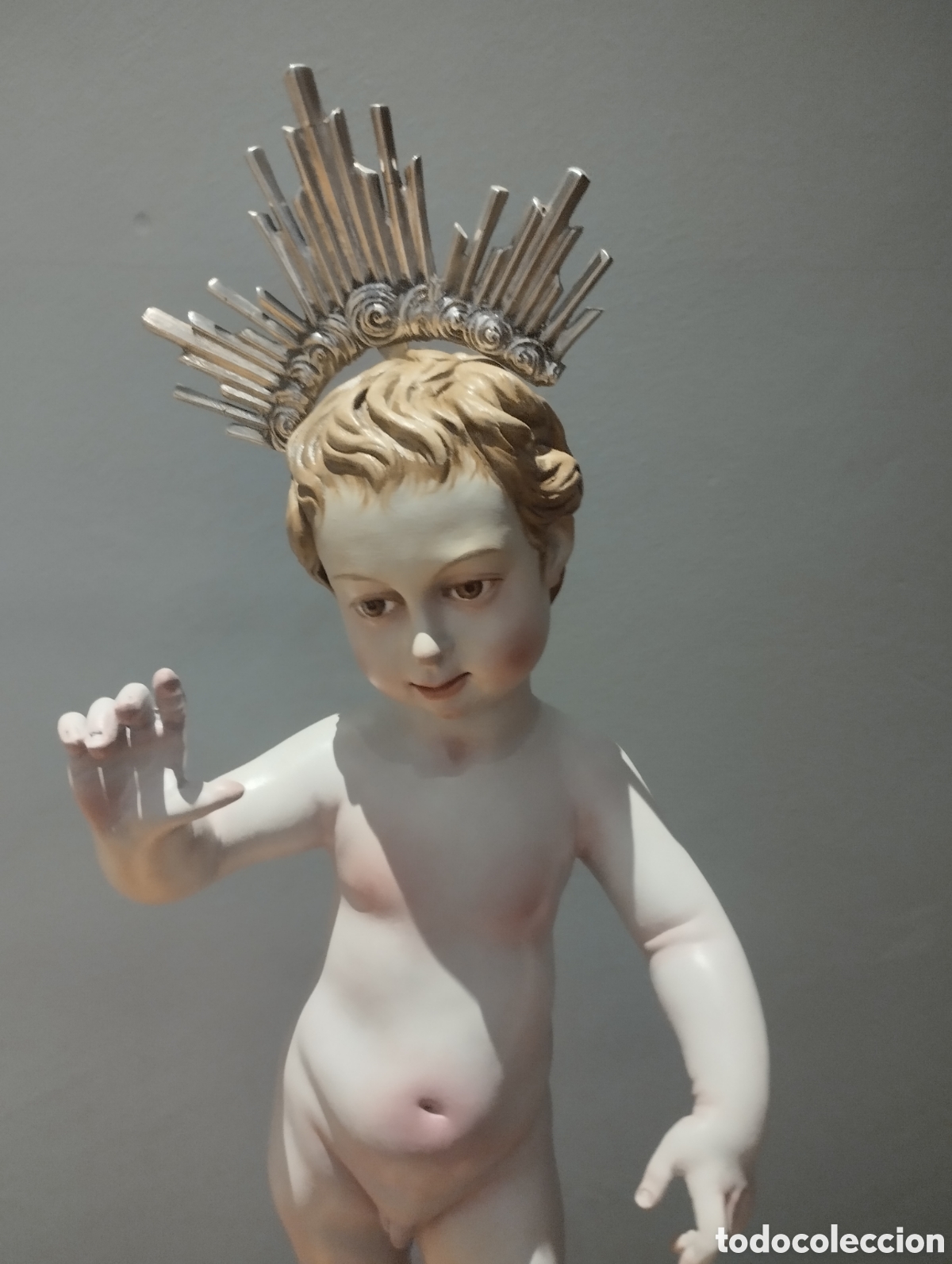 Arte: Ni&ntilde;o Jes&uacute;s en coj&iacute;n barro - Foto 4