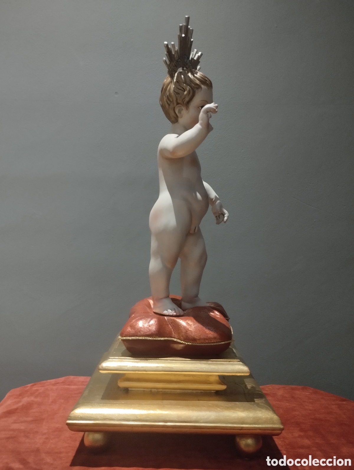 Arte: Ni&ntilde;o Jes&uacute;s en coj&iacute;n barro - Foto 5