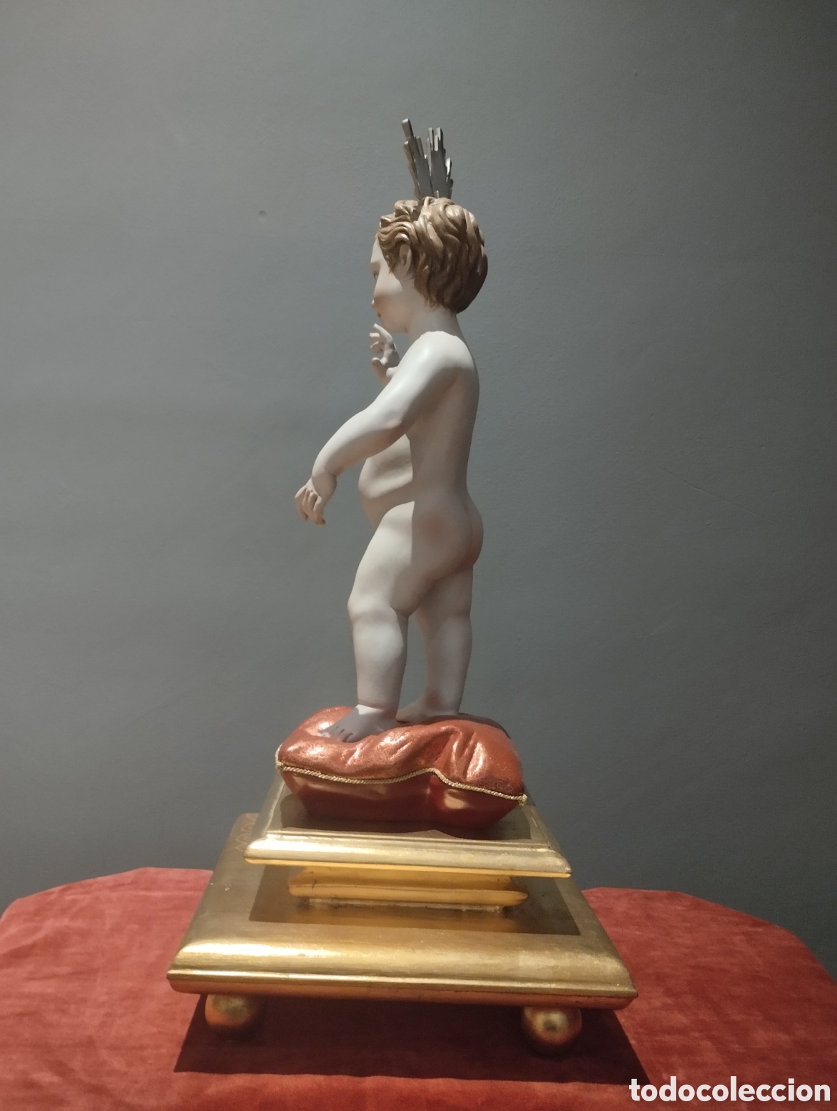 Arte: Ni&ntilde;o Jes&uacute;s en coj&iacute;n barro - Foto 6