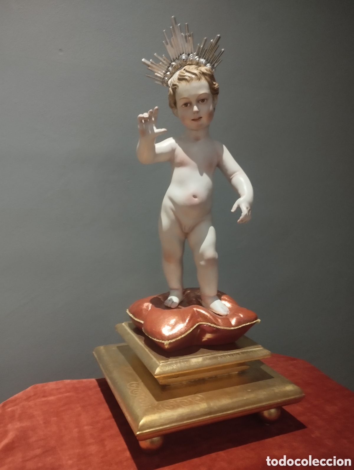 Arte: Ni&ntilde;o Jes&uacute;s en coj&iacute;n barro - Foto 7
