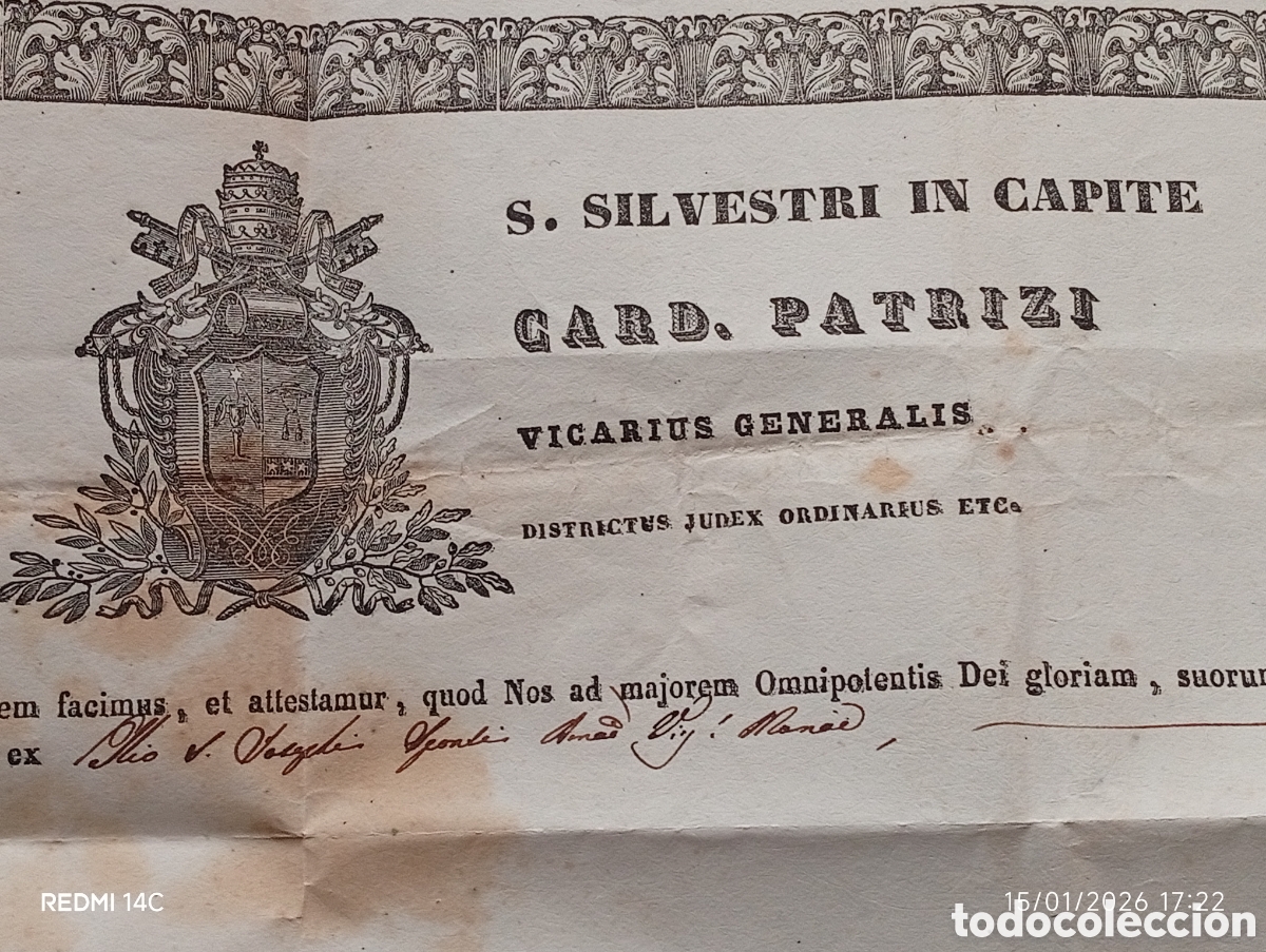 Arte: Certificado eclesi&aacute;stico de reliquias originales - Foto 3