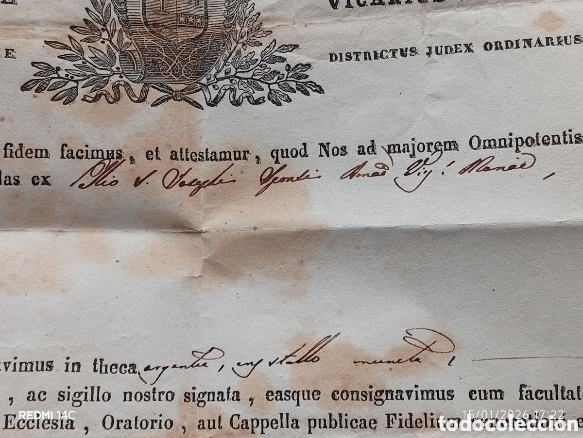 Arte: Certificado eclesi&aacute;stico de reliquias originales - Foto 4