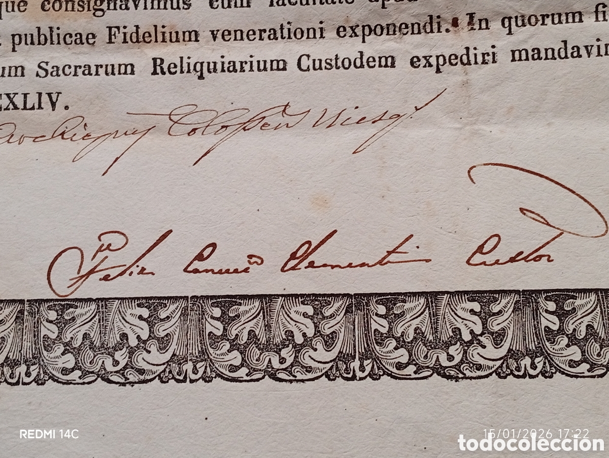 Arte: Certificado eclesi&aacute;stico de reliquias originales - Foto 5