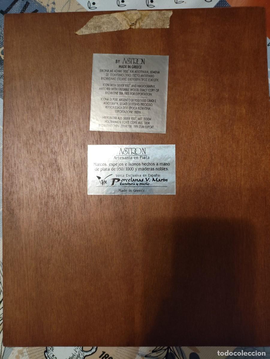 Arte: Imagen icono de plata en madera - Foto 1