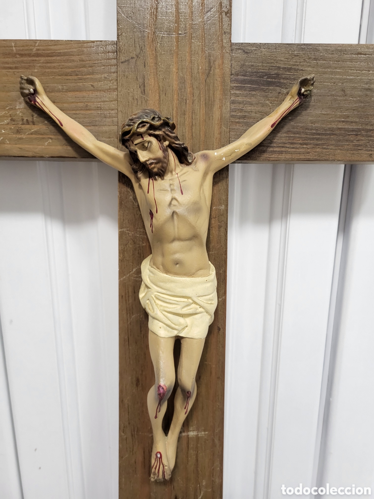 Arte: Cristo Crucificado en cruz de madera - Foto 5