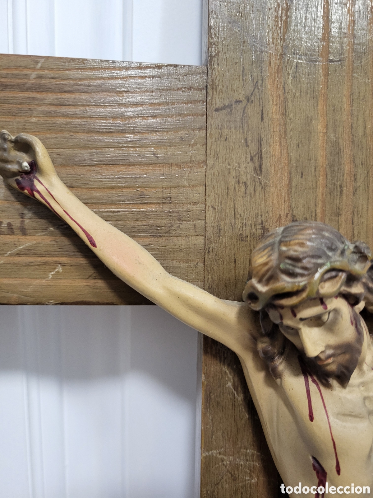 Arte: Cristo Crucificado en cruz de madera - Foto 7