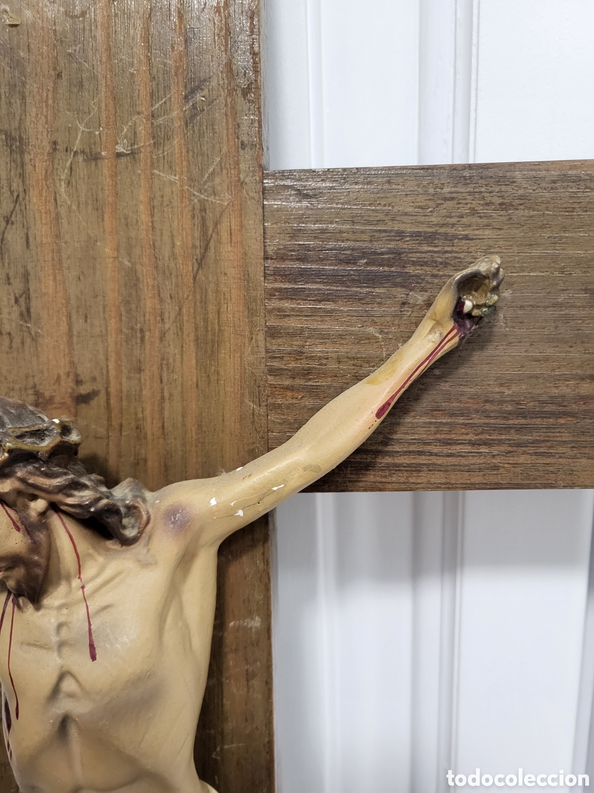 Arte: Cristo Crucificado en cruz de madera - Foto 8