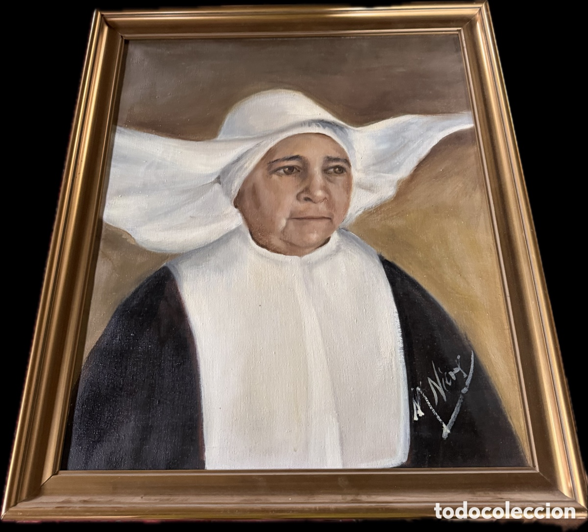 Arte: &Oacute;leo sobre tabla religiosa - Foto 1
